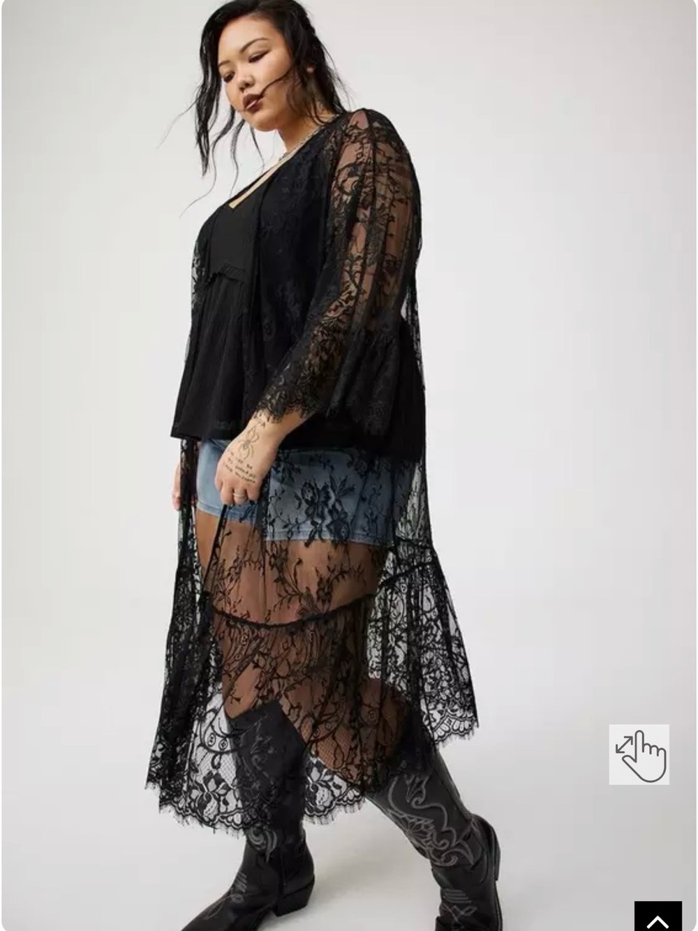NWOT Torrid Lace Scallop-Trim Kimono size 1